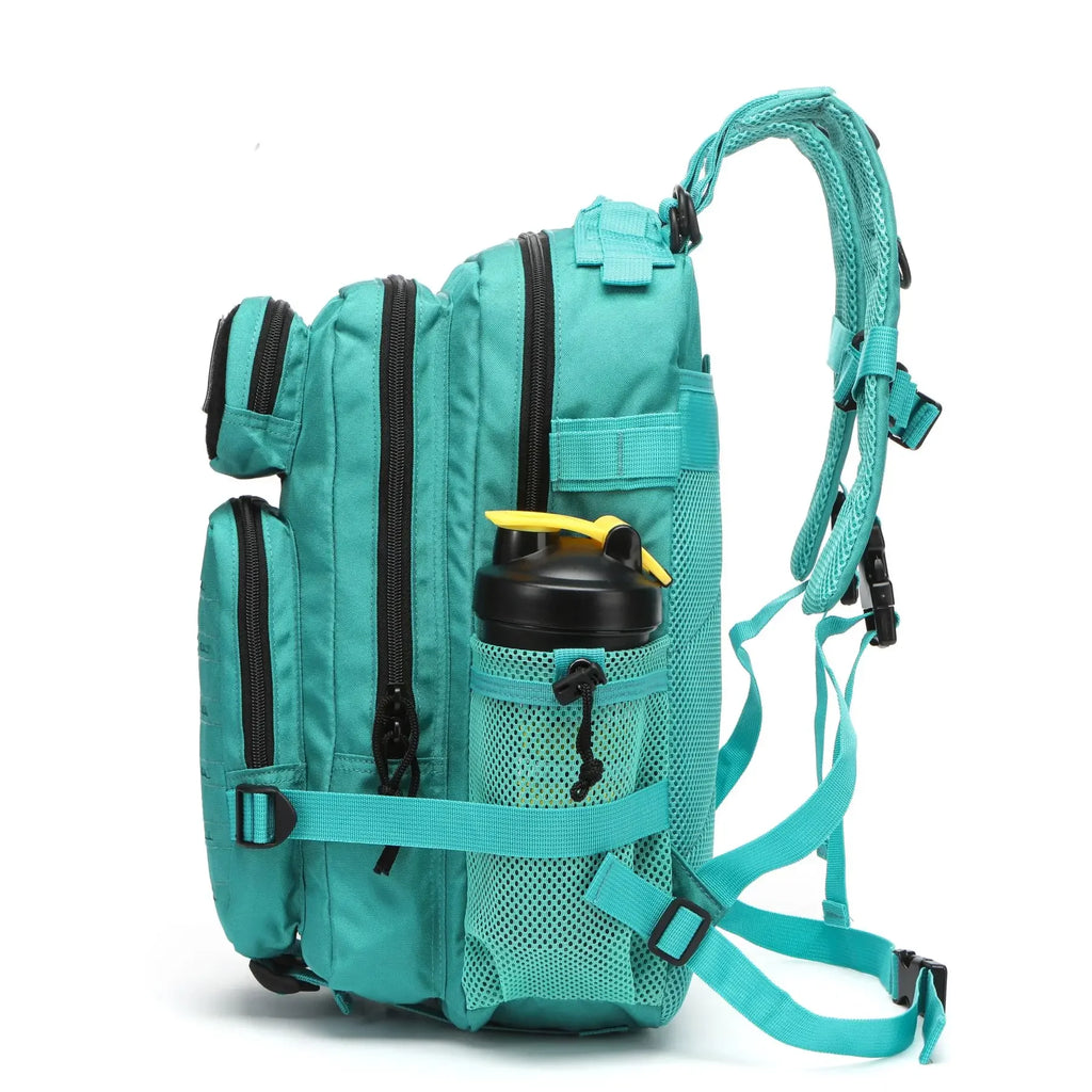 Waterproof Backpack 25L/50L | Gym, Hiking, Travel & Laptop Bag | Dual Bottle Holders | 12 Colors