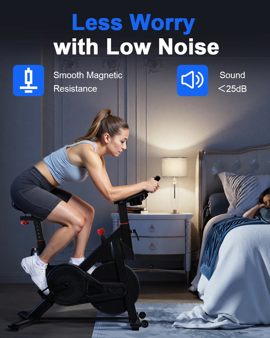 Stationary Exercise Bike | 32-Level Magnetic Resistance | Bluetooth & LCD Screen | Home Gym