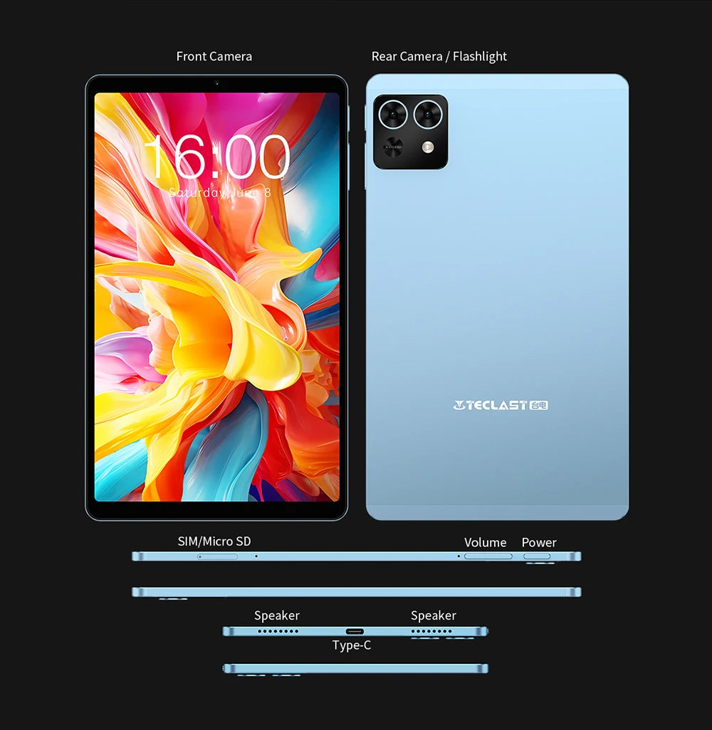 Tablet Teclast T50 Mini 8.7" | Android 15 | 20GB RAM + 128GB | 4G LTE | 120Hz | G99 Octa-Core | GPS | Con Funda