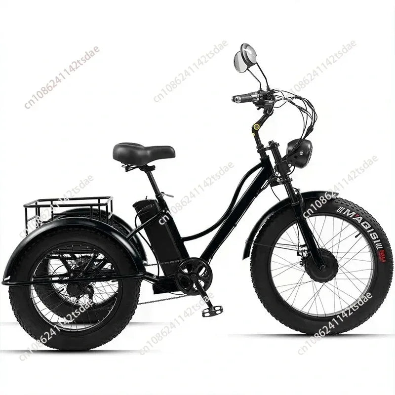 Triciclo Eléctrico 750W | 3 Ruedas | 48V 15Ah Extraíble | 2 Asientos | Todo Terreno | Adultos y Mayores | E-Tricycle