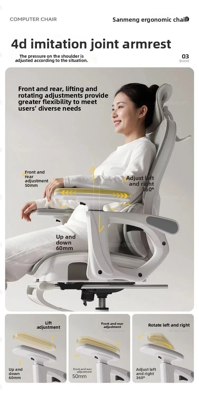 Ergonomic Mesh Office Chair | 6D Armrests | 135° Recline