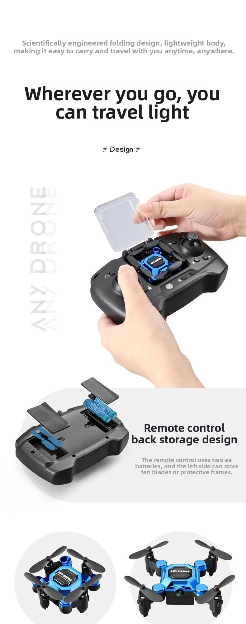 Mini Folding Drone | 4K Camera | Brushless Motor | 2.4GHz | App Control | 12 Min Flight | Beginner