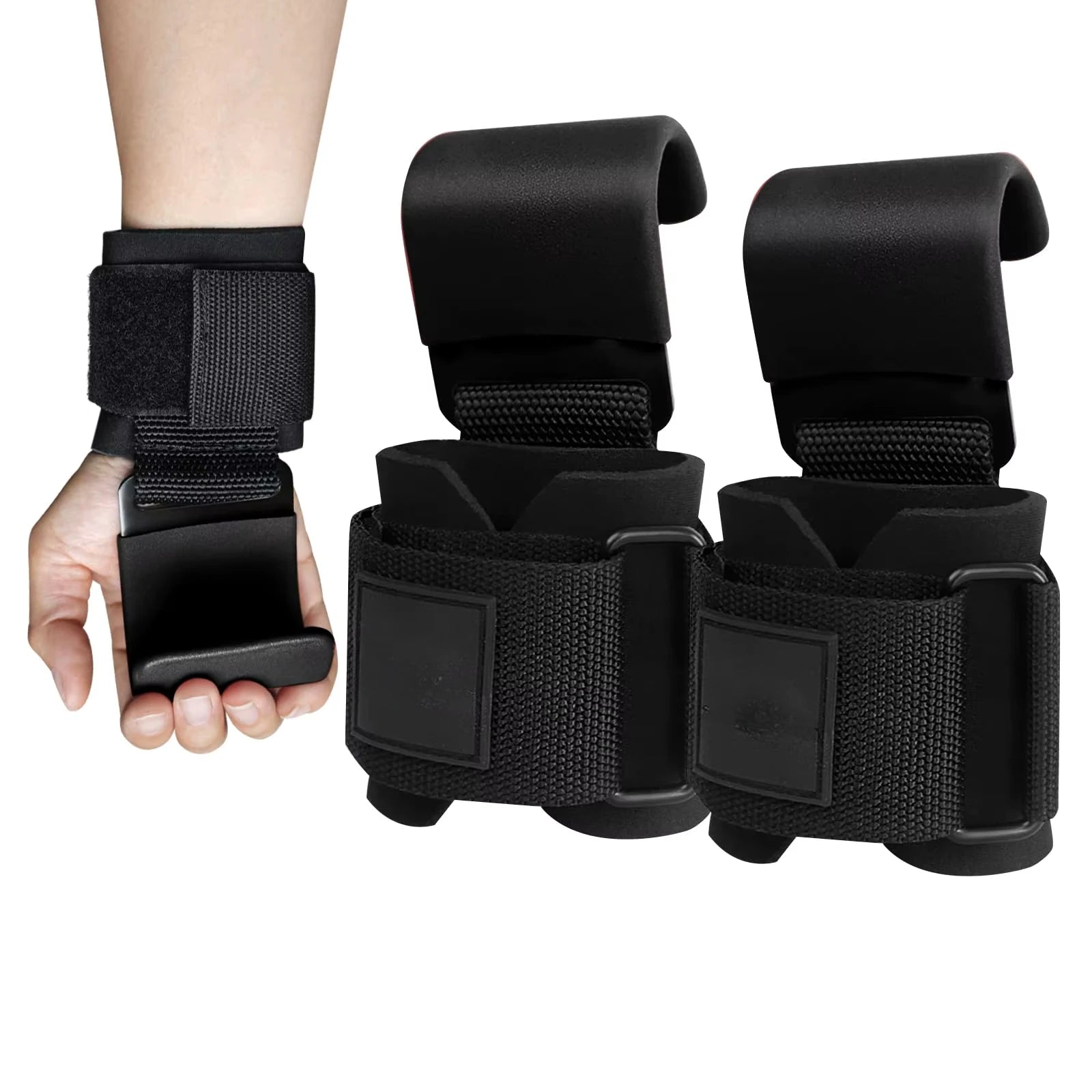 Lifting Hooks & Wrist Straps | Heavy-Duty Gym Grip Support for Men & Women | 1 or 2 Pcs