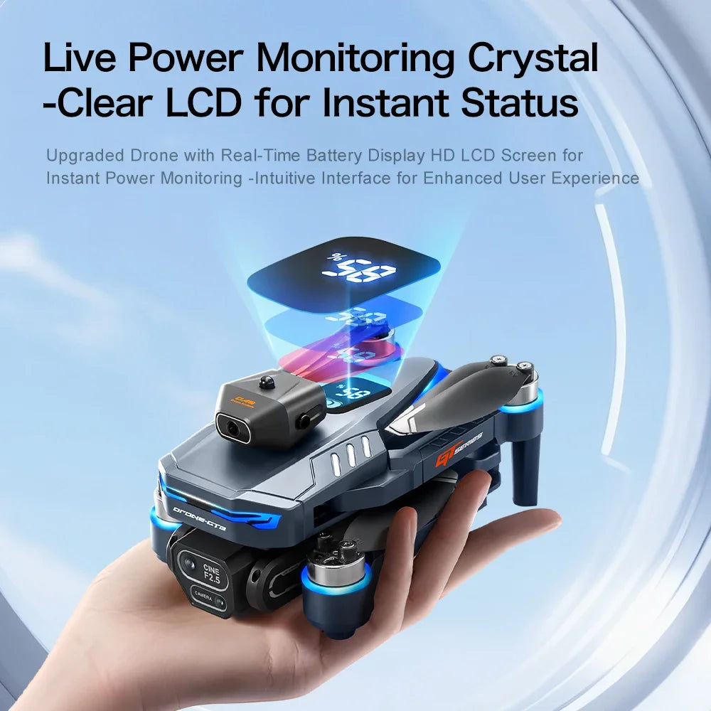 Dron Lenovo GT8 Cámara Dual 8K HD – Motor Brushless, WiFi FPV 5G, Pantalla 4.3", Plegable, Cuadricóptero