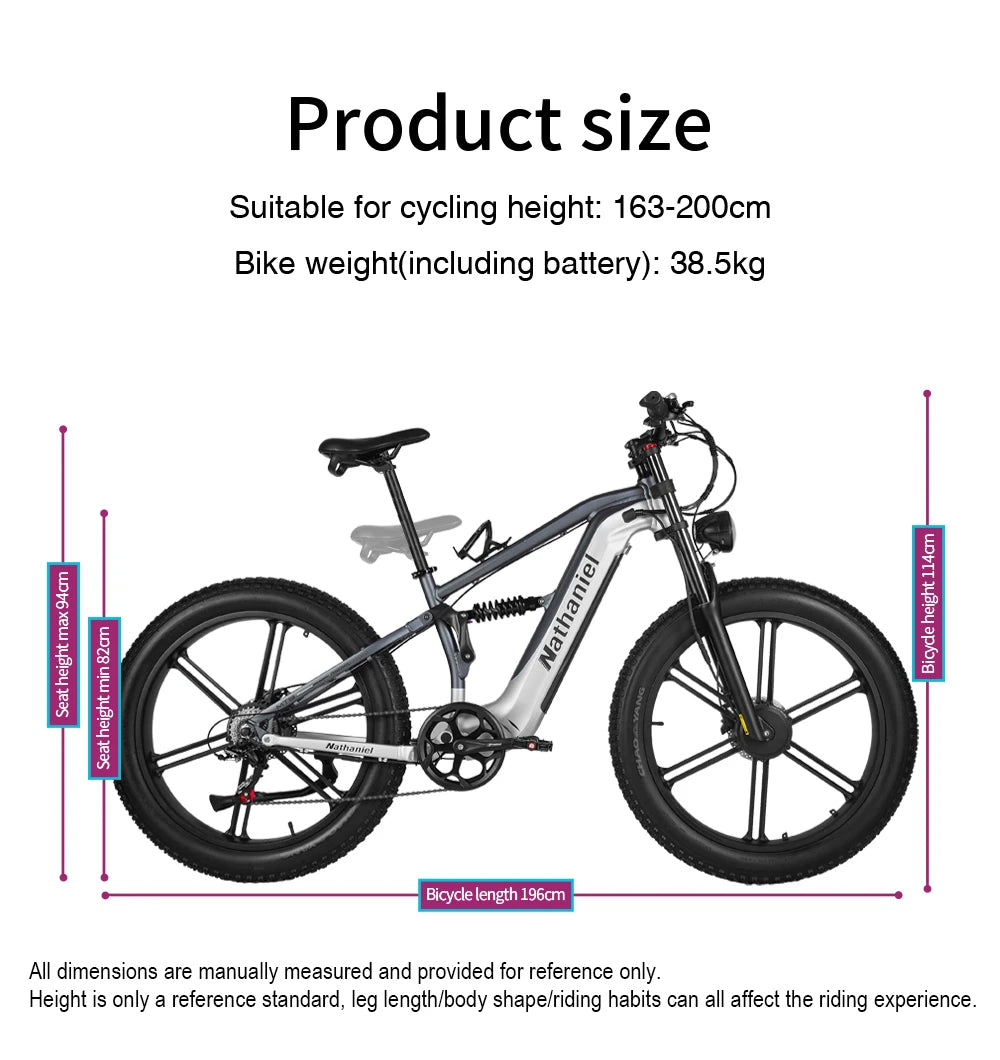 Nathaniel SYR09 Bicicleta Eléctrica 2000W | Doble Motor | Fat Tire 26x4.0 | 48V 20/40Ah | 55km/h | Todo Terreno | E-Bike