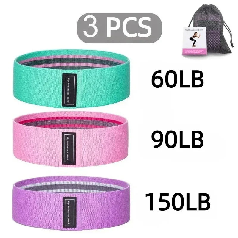 Set 3 Bandas de Resistencia Glúteos | Extra Anchas 8.3cm | 3 Niveles | Yoga Gym Fitness