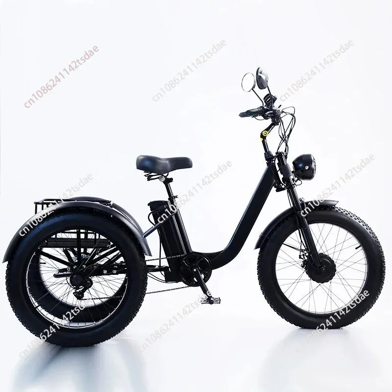 Triciclo Eléctrico 750W | 3 Ruedas | 48V 15Ah Extraíble | 2 Asientos | Todo Terreno | Adultos y Mayores | E-Tricycle
