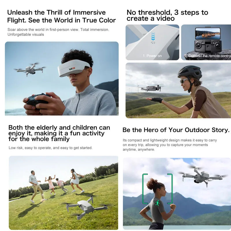 Dron Aeri100 VR – Cámara 8K HD, Motor Brushless, GPS, Evitación 360°, Diseño Aerodinámico 1:1