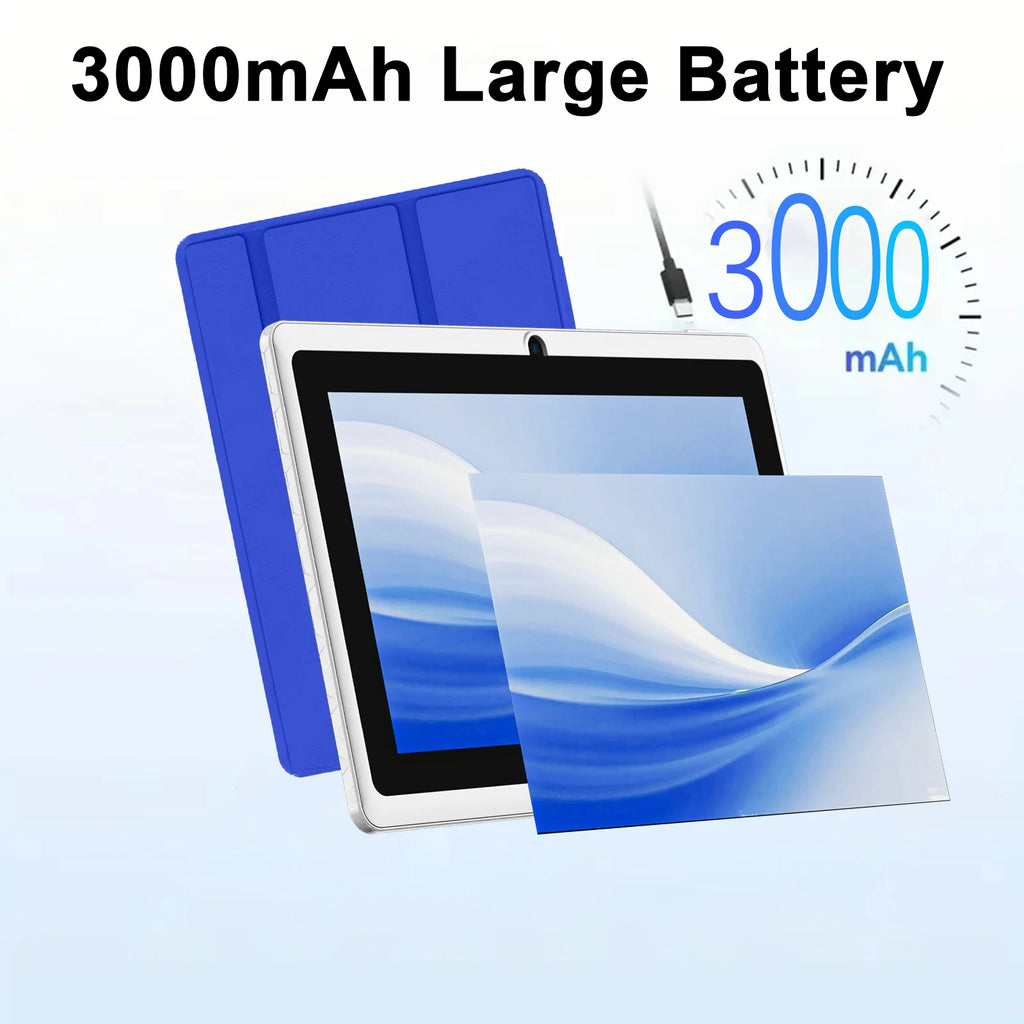 Tablet COLORROOM 7" | Android 11 | 6GB RAM + 32GB | Quad-Core | WiFi | 3000mAh | Con Funda de Cuero | 4 Colores