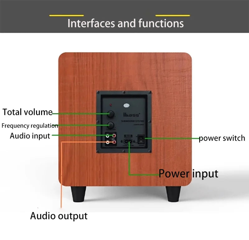 AOSIBAO M10D | Subwoofer Activo 10" 300W | HIFI Home Theater | Caja Madera | altson.shop