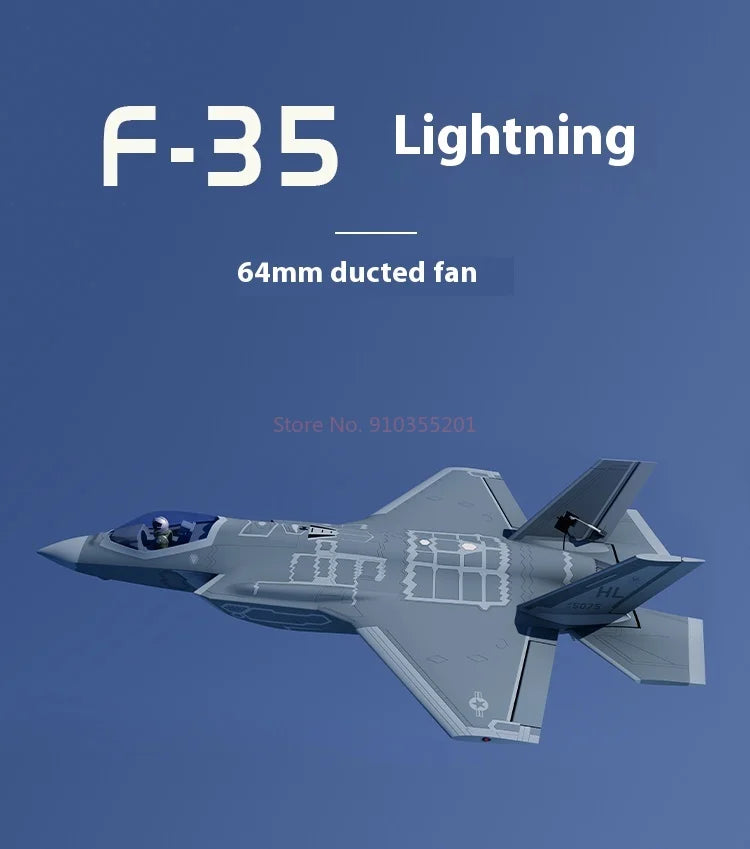 Xfly F35 Lightning 2 EDF RC Fixed Wing Aircraft | 64mm | 6CH | PNP & KIT | Scale Model Jet