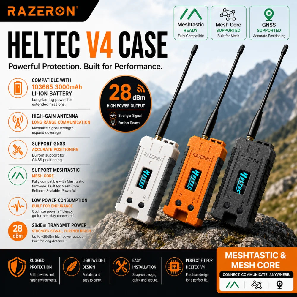 Meshtastic MeshCore Node Heltec V4 | LoRa 863-928MHz 28dBm | WiFi + BLE + GPS | IoT Kit