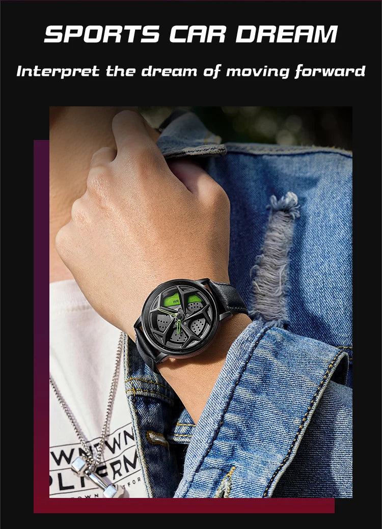 SANDA 1087 Men's Sports Quartz Watch | 360° Rotating Dial | Chronograph | Leather & Steel | Waterproof