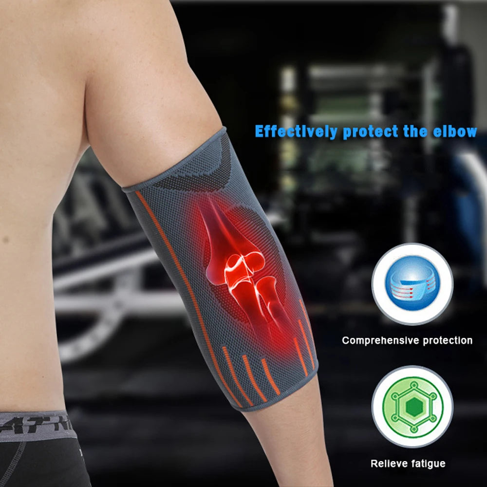 Elbow Compression Sleeve & Support Brace | Nylon/Spandex | Sports, Tennis, Golf & Gym | S-XL