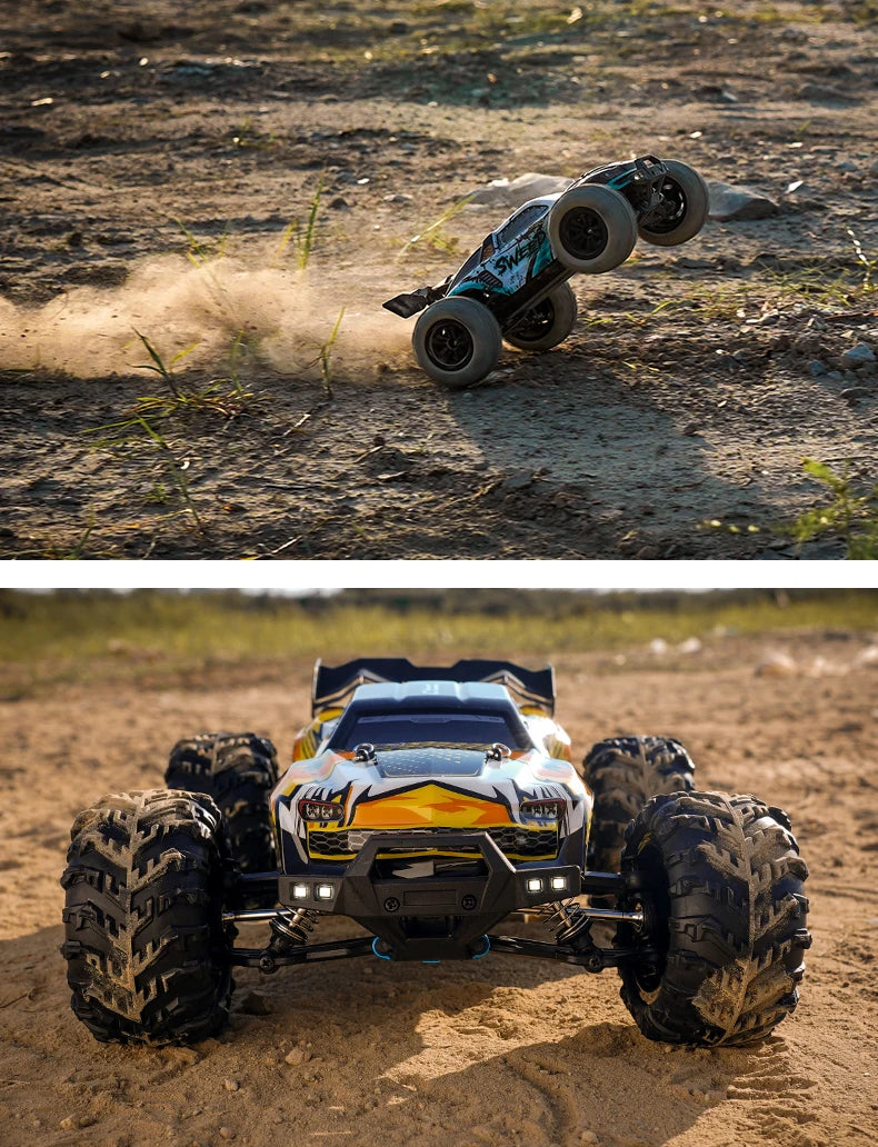 RC Monster Truck 4WD Brushless — 75km/h Off-Road 1/16 Scale | LED Headlights & Metal Parts