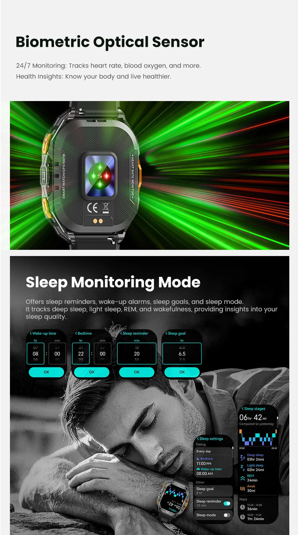 GPS Smartwatch 2026 Rugged | AMOLED 1.96" | NFC | 10m Waterproof | Bluetooth 5.3 | Men Outdoor | Smartwatch GPS 2026 Resistente | AMOLED 1.96" | NFC | Resistente al Agua 10m | Bluetooth 5.3 | Hombre Exterior