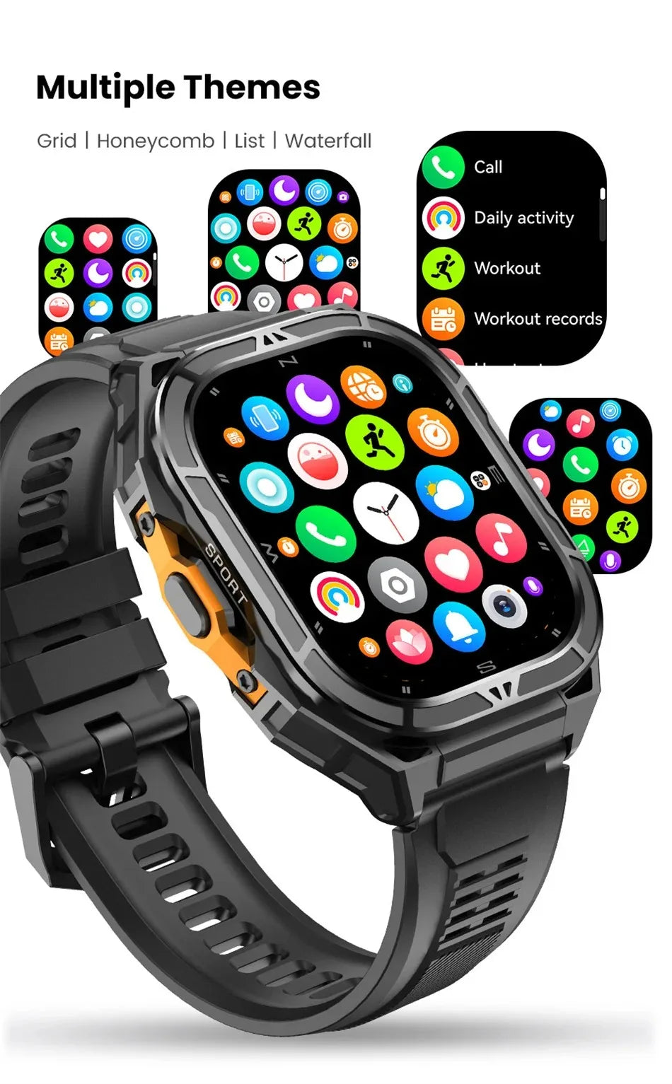 Smartwatch GPS 2025 | AMOLED 1.96" 410×502 | Bluetooth 5.3 | 5ATM | Brújula | 530mAh | Android & iOS | Reloj Inteligente GPS 2025 | AMOLED 1.96" | Bluetooth 5.3 | 5ATM | Brújula | 530mAh