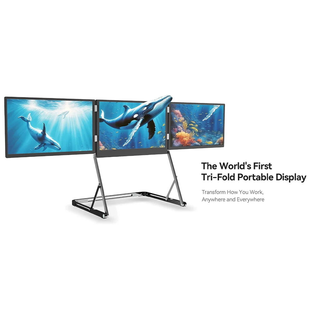 SIBOLAN Triple Portable Monitor | 3 × 15.6-inch FHD IPS | Windows & Mac