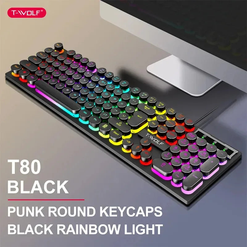 Teclado Mecánico Gaming 104 Teclas | USB | RGB Multicolor | Switch Negro | PC/Laptop | Full-Size RGB Mechanical Gaming Keyboard 104 Keys USB Black Switch PC Laptop