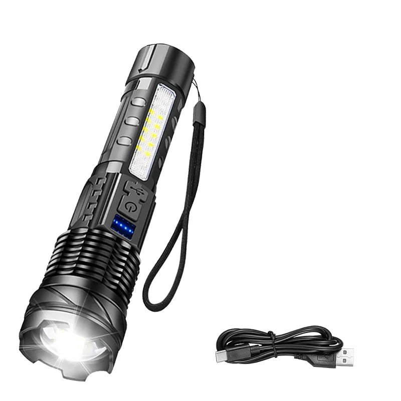 Rechargeable LED Flashlight | Adjustable Zoom | Linterna para Camping