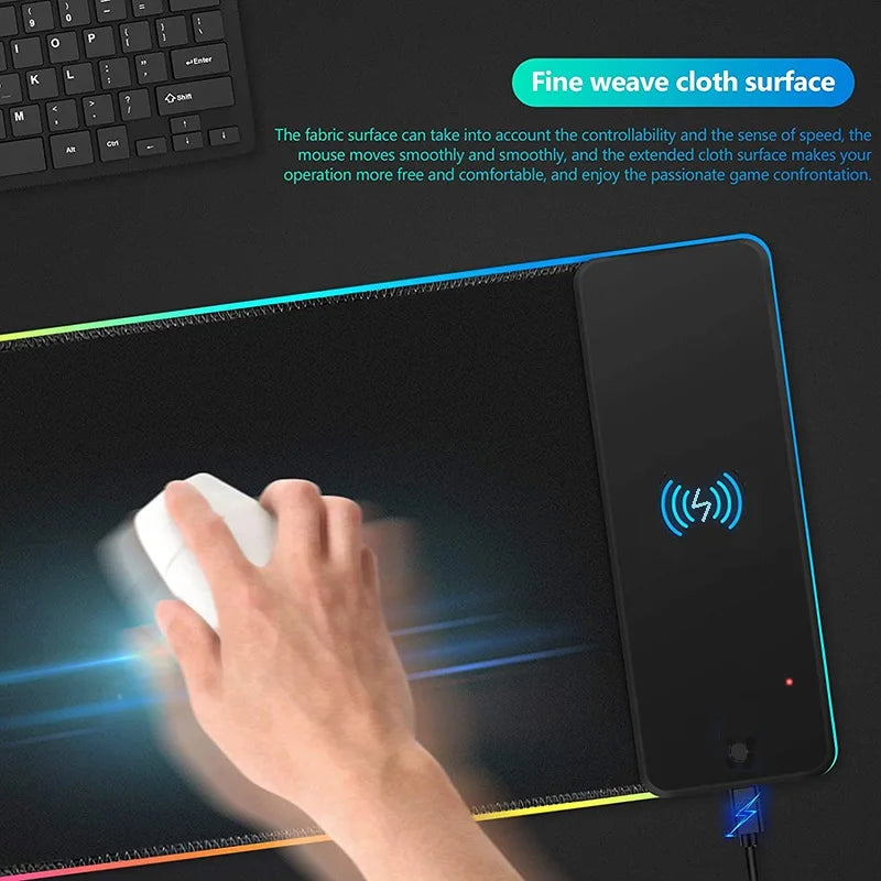 XXL RGB Gaming Mouse Pad | 10W Qi Wireless Charging