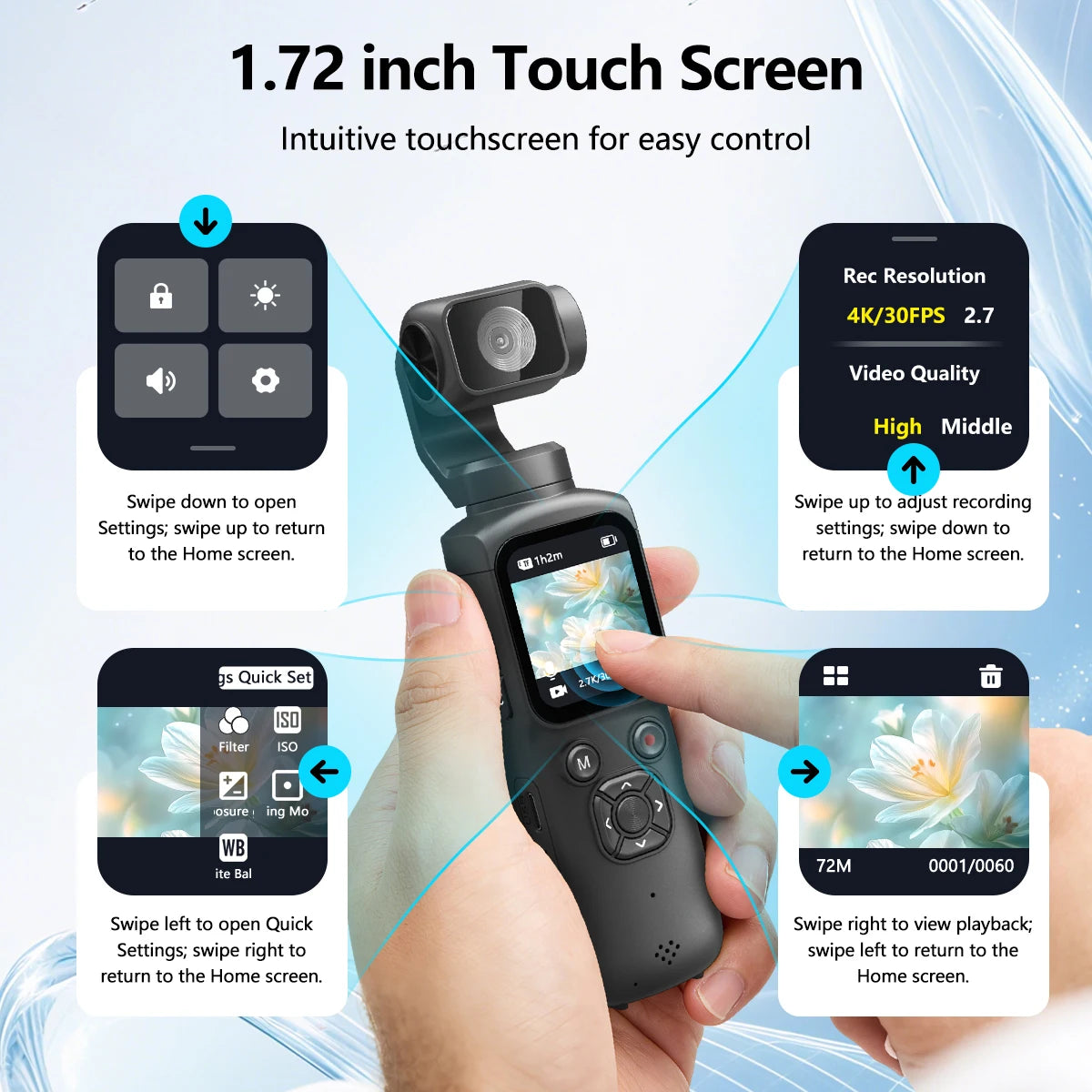 4K Pocket Vlog Camera | WiFi & Touchscreen