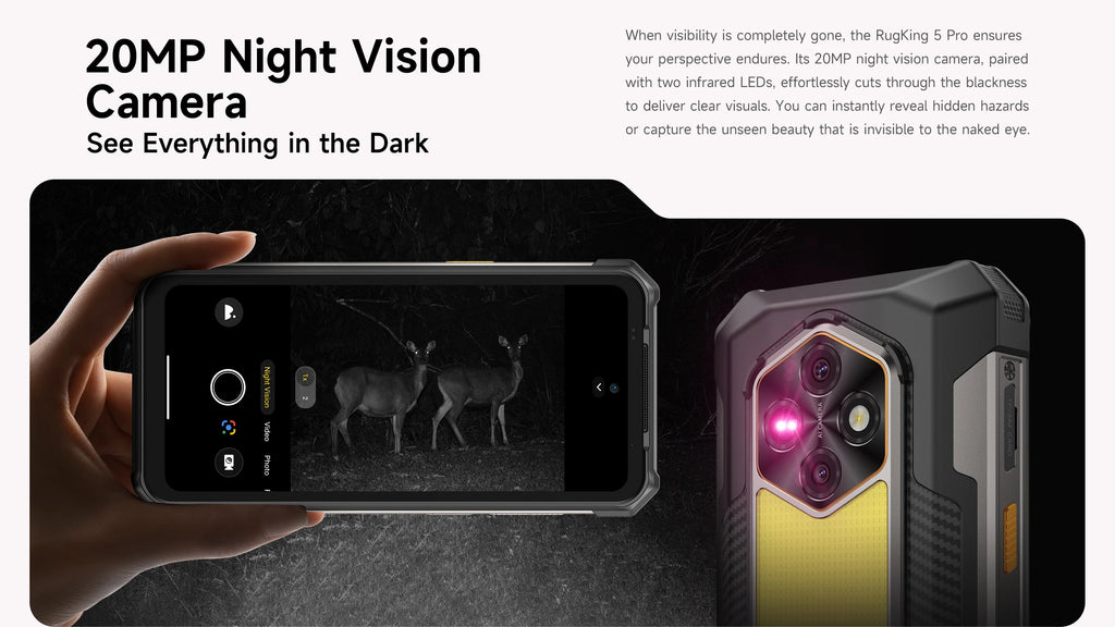 Ulefone RugKing 5 Pro | Rugged Phone 4G 20000mAh 64MP Android 16 | IP68 NFC 33W