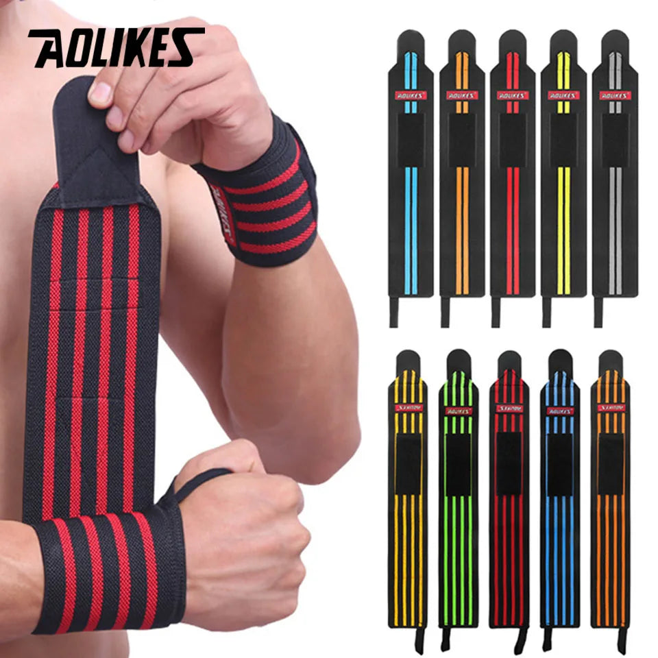 AOLIKES Weightlifting Wrist Wraps | Professional Support & Thumb Loop | Powerlifting & Gym