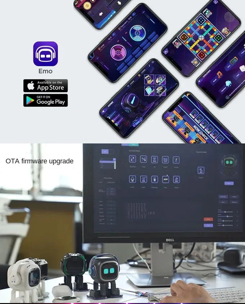 EMO Robot — AI Emotional Companion with Voice, Touch & Self-Learning | Premium Desktop Robot