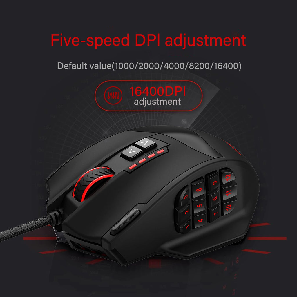 E-YOOSO X39 Wired Gaming Mouse | 12400 DPI | 17 Buttons RGB | Pixart PAW3327 | MMO