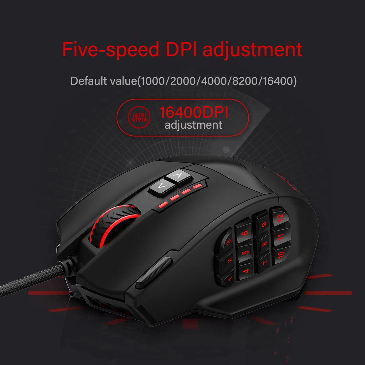 E-YOOSO X39 Wired Gaming Mouse | 12400 DPI | 17 Buttons RGB | Pixart PAW3327 | MMO