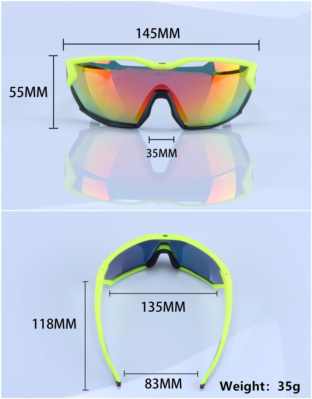 NRC X2 PRide Gafas de Ciclismo con 3 Lentes – Hombre/Mujer, MTB, Bicicleta, UV400