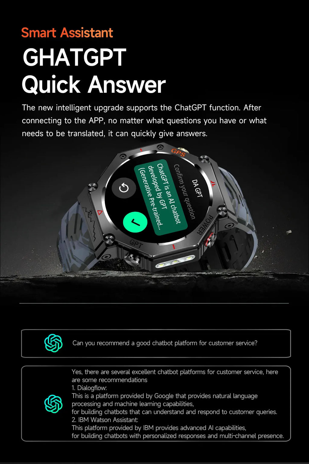 Military GPS Smartwatch 2025 | AMOLED 1.39" | 107 Sports Modes | Bluetooth Calling | Men Women | Smartwatch Militar GPS 2025 | 107 Modos Deportivos | Llamadas Bluetooth | Hombre Mujer
