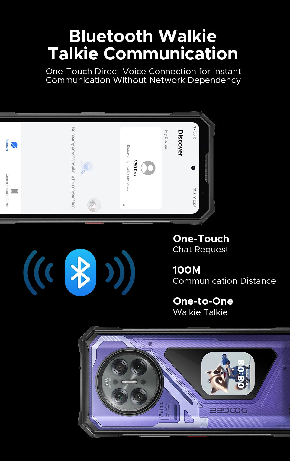DOOGEE V50 Pro | Rugged Phone 5G | Dimensity 8300 | 200MP | 11000mAh | 1TB | Android 16 | NFC | IP68/IP69K