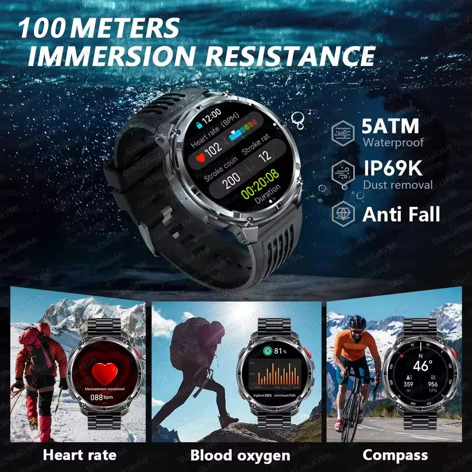 T-REX 3 | Smartwatch Militar 1100mAh | AMOLED 1.7", 10ATM, GPS, 170+ Modos, Linterna LED