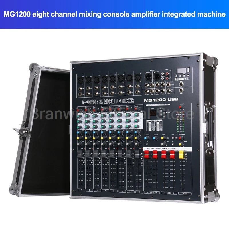 MG800–1600W Powered Audio Mixer | 8-Channel | Mezcladora Amplificada