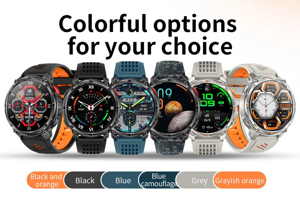 T-REX 3 | Smartwatch Militar 1100mAh | AMOLED 1.7", 10ATM, GPS, 170+ Modos, Linterna LED