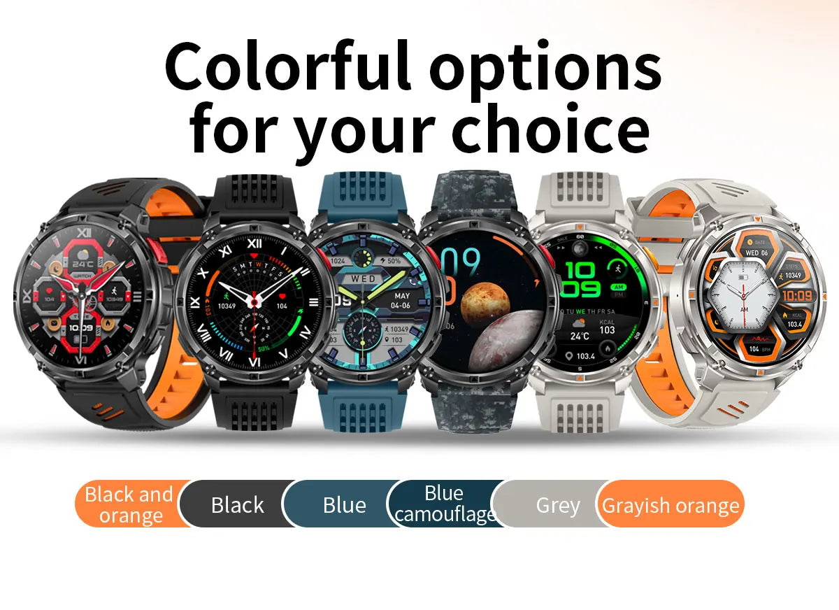 T-REX 3 | Smartwatch Militar 1100mAh | AMOLED 1.7", 10ATM, GPS, 170+ Modos, Linterna LED