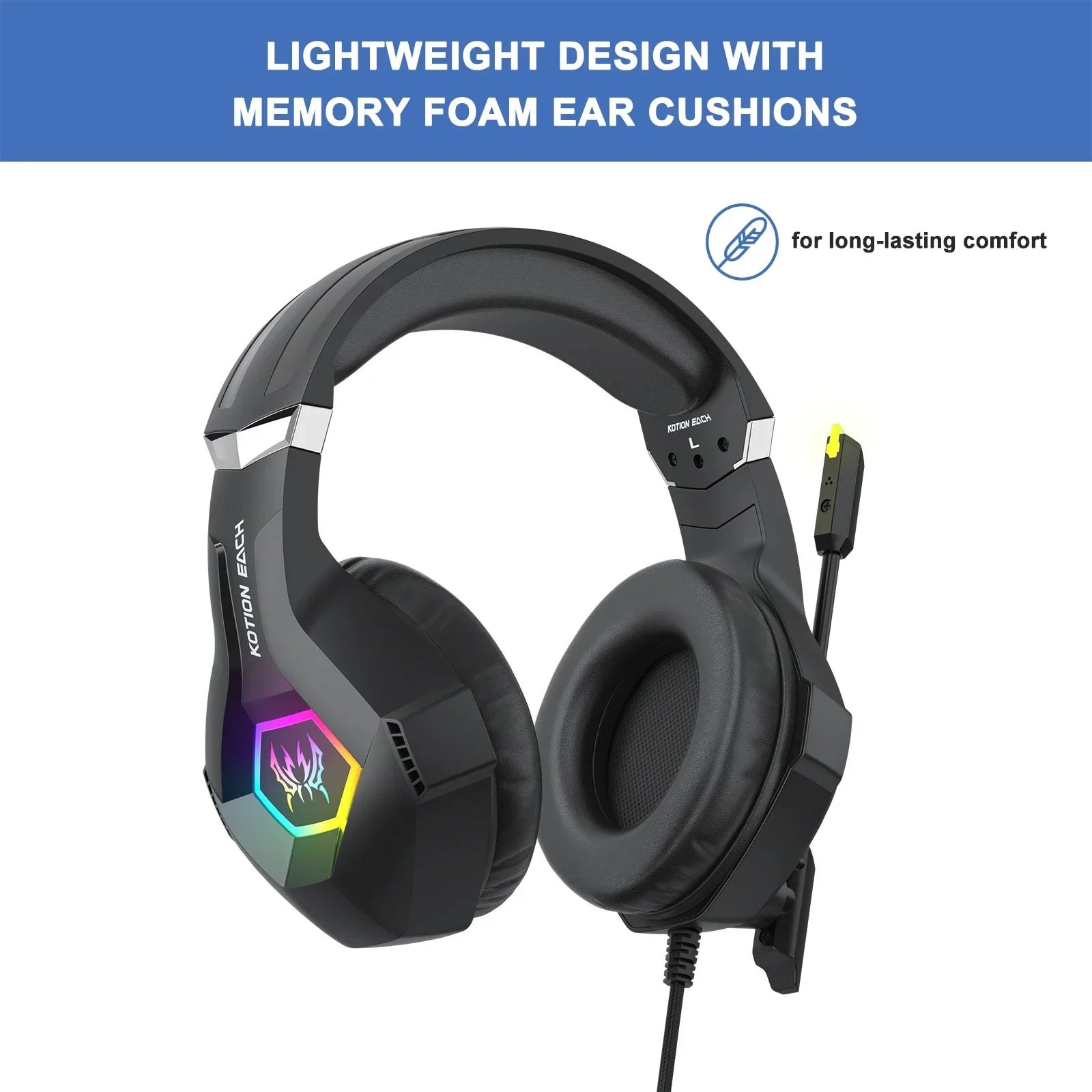 Audífonos Gaming GGBEE GS450 | USB + 3.5mm | RGB | Micrófono 360° | PC/PS4/PS5/Xbox | GGBEE GS450 Gaming Headset USB 3.5mm RGB 360° Mic PC PS4 PS5 Xbox