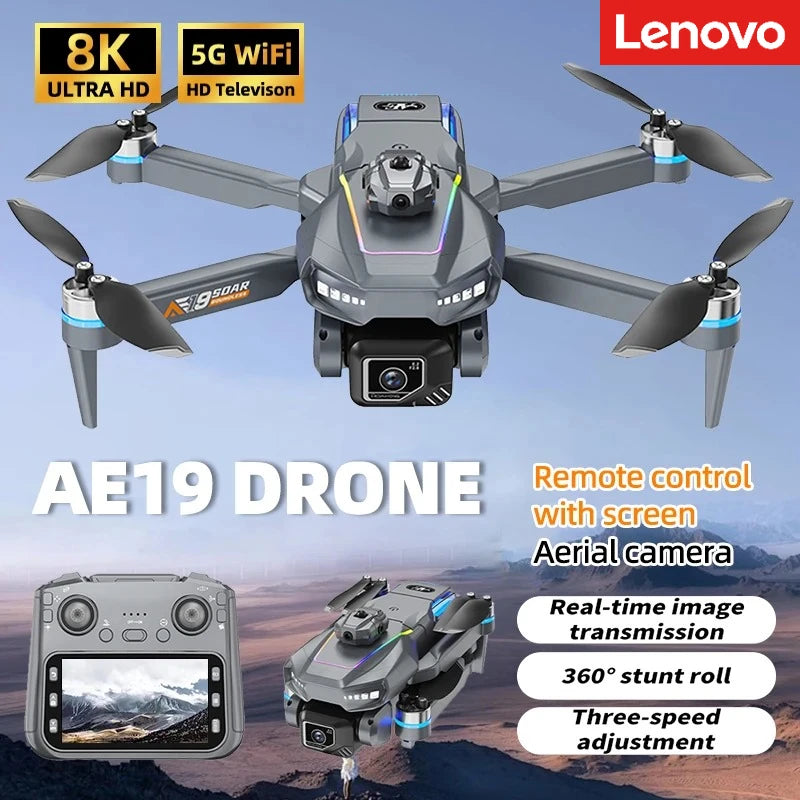 Dron Lenovo AE19 Cámara 8K HD Dual – GPS, Motor Brushless, WiFi FPV, Evasión Obstáculos, Plegable