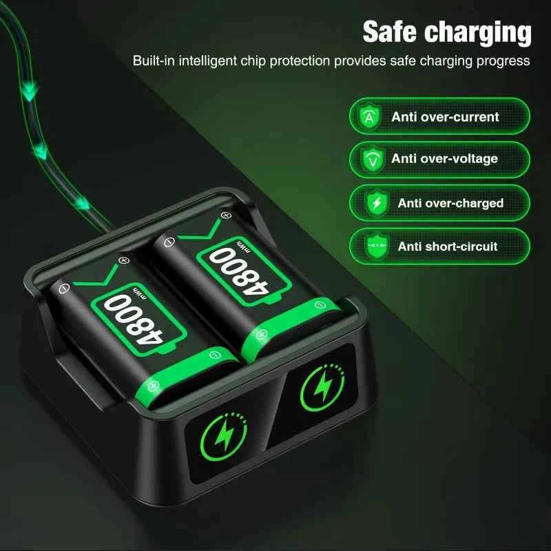 Baterías Recargables para Control Xbox One / Series X | Estación de Carga LED