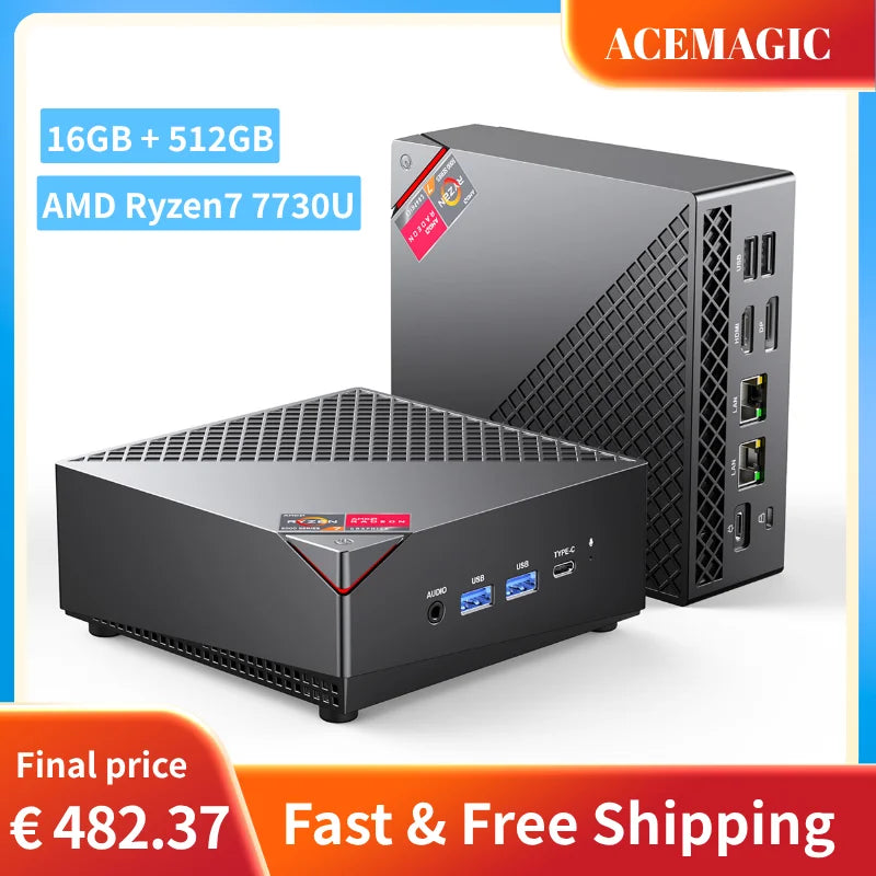 ACEMAGIC AM06PRO Mini PC | AMD Ryzen 7 7730U 4.5GHz | 16/32GB DDR4 512GB NVMe | Triple 4K WiFi 6 | altson.shop