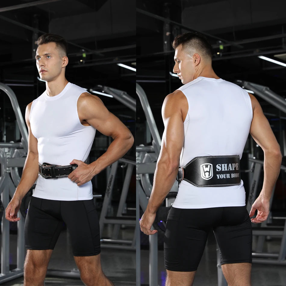 Weightlifting Belt PU & Cow Leather | Waist Support for Powerlifting & Strength Training