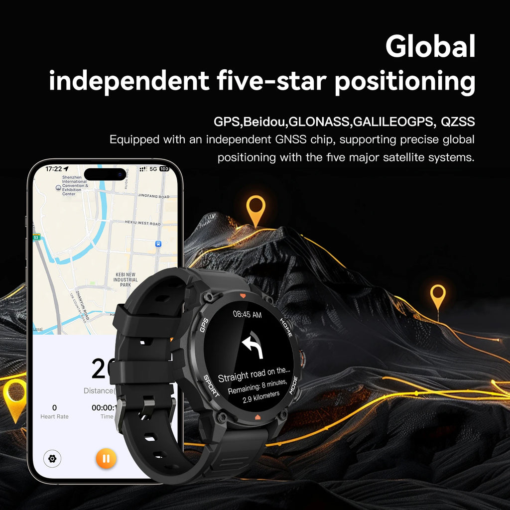 Smartwatch AURAFIT GPS-G6 2025 | AMOLED 1.43" | GPS 6 Satélites | 3ATM | AI GPT | 100+ Deportes