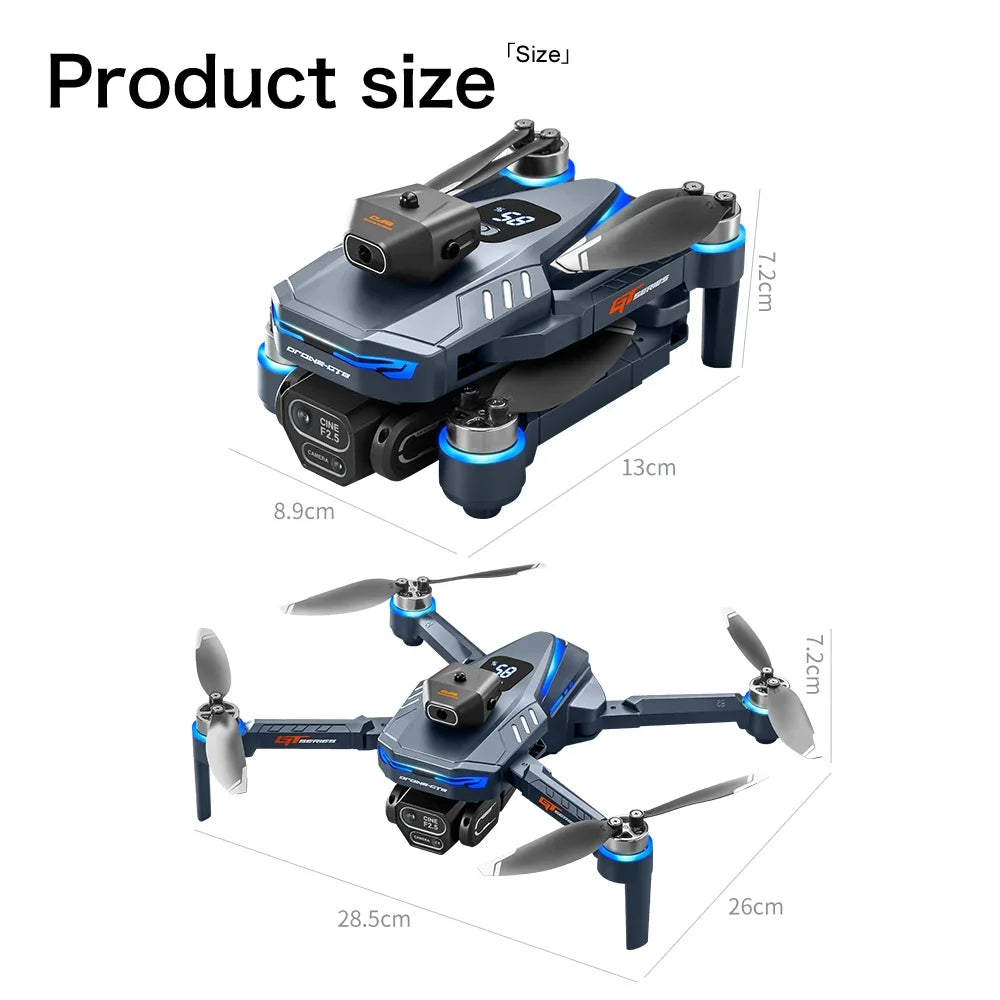 Dron Lenovo GT8 Cámara Dual 8K HD – Motor Brushless, WiFi FPV 5G, Pantalla 4.3", Plegable, Cuadricóptero