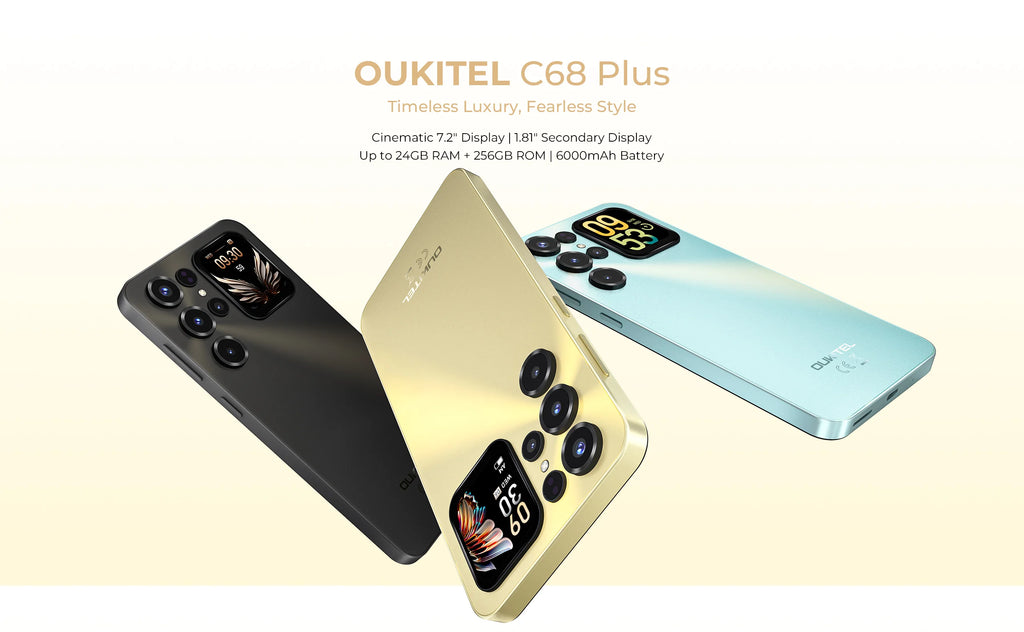 OUKITEL C68 Plus | Smartphone 4G 6000mAh 64MP 7.2" Dual Display | NFC Android 15