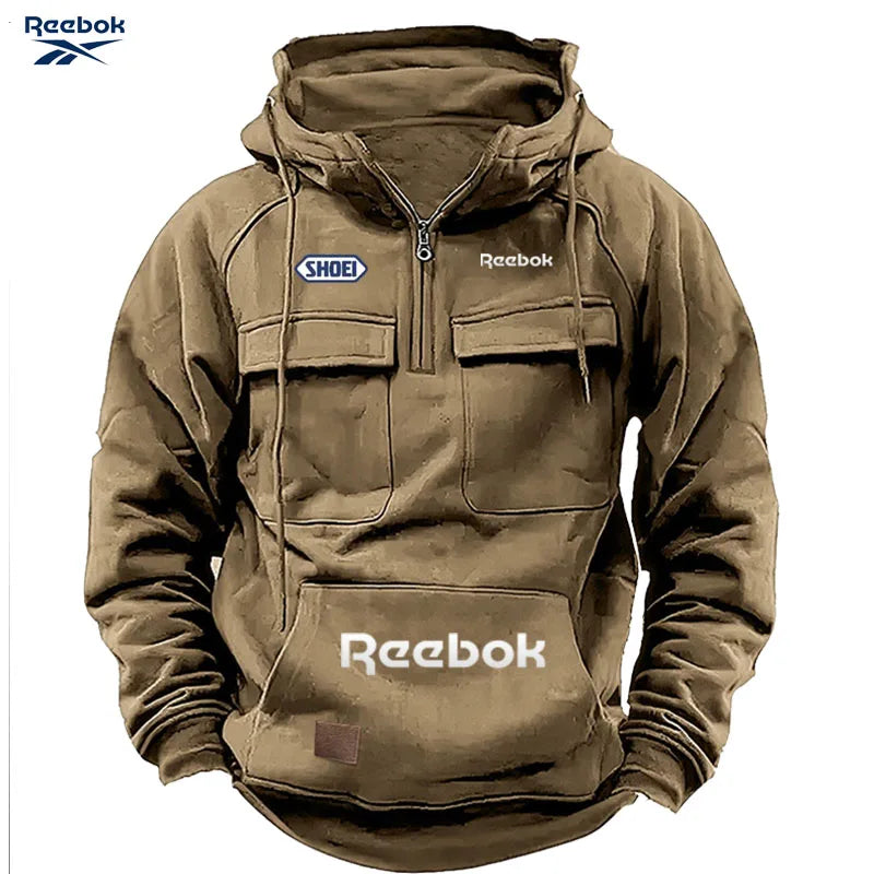 Reebok Men's Pullover Hoodie | Thick Polyester Knit | Autumn & Winter