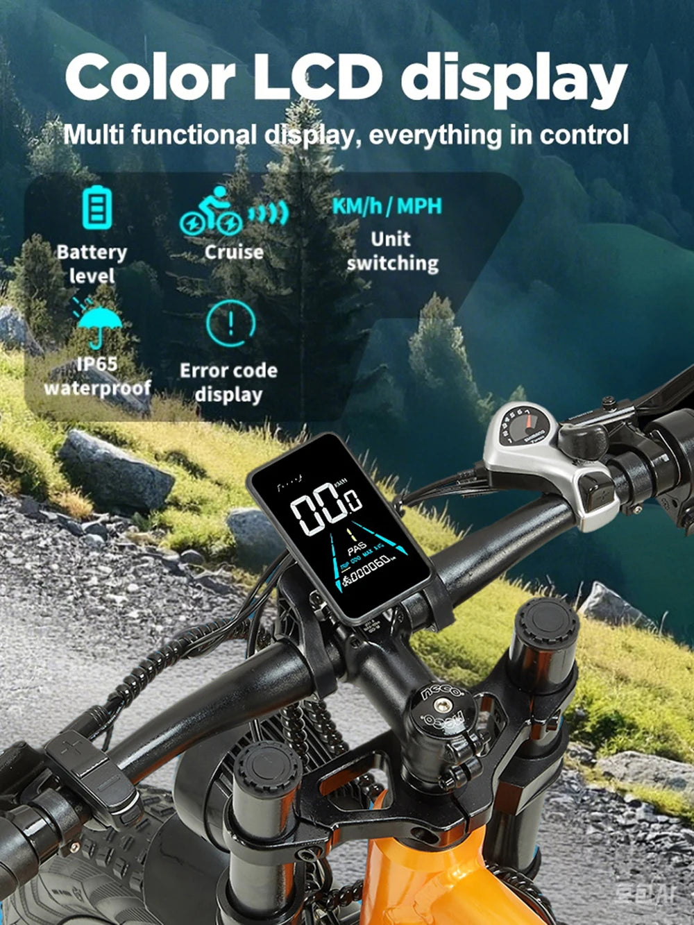 Y80 Bicicleta Eléctrica de Montaña | Doble Motor 2000W | 48V 20Ah | Fat Tire 26x4.0 | 48km/h | Frenos Disco | E-MTB
