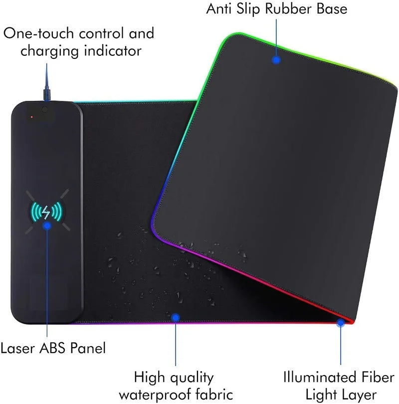 XXL RGB Gaming Mouse Pad | 10W Qi Wireless Charging