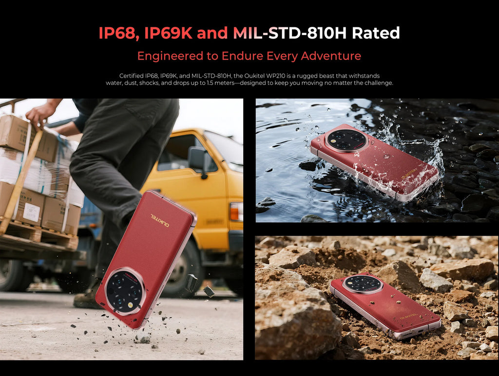 OUKITEL WP210 | Rugged Smartphone 5G 8800mAh 108MP 120Hz | Android 15 NFC 45W